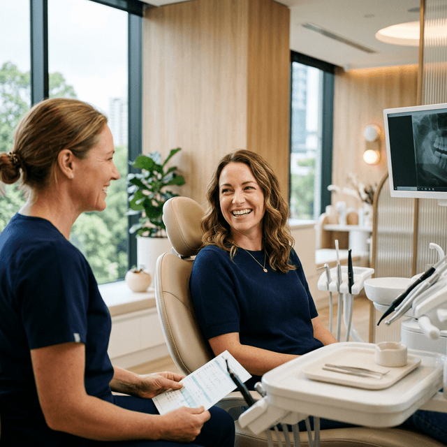 Patient at ease during a relaxed dental visit at Front Royal Dental Group