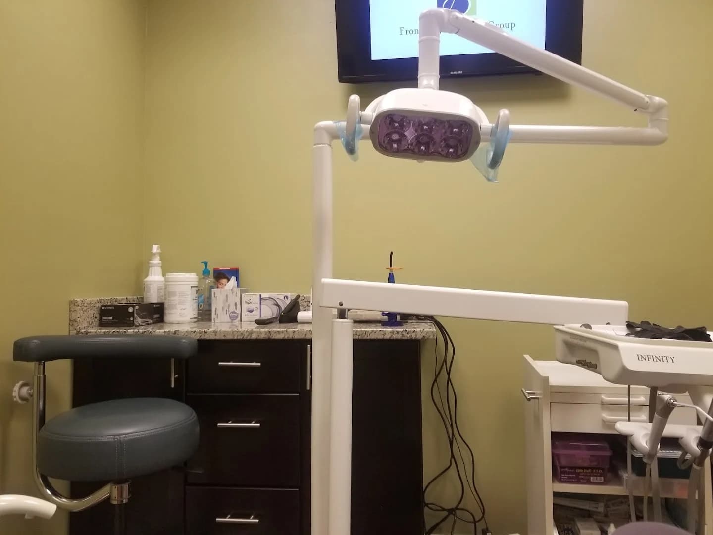 A comfortable, modern treatment room at Front Royal Dental Group