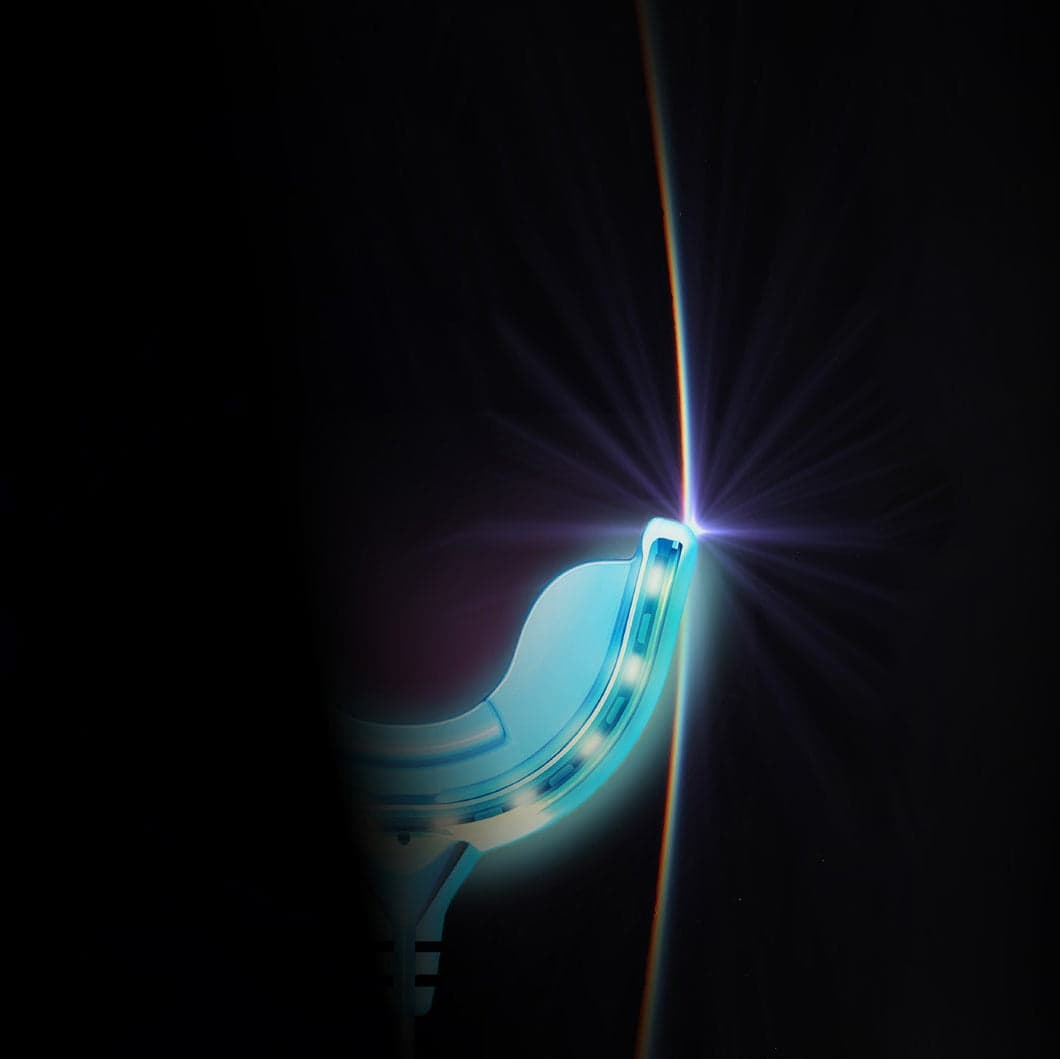 The GLO mouthpiece lit against a black background